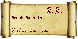 Resch Rozália névjegykártya